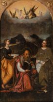 Bartolomeo Ramenghi (Bagnacavallo 1484 - Bologna 1542), Umkreis. Die Heiligen Lucia, Hieronymus und