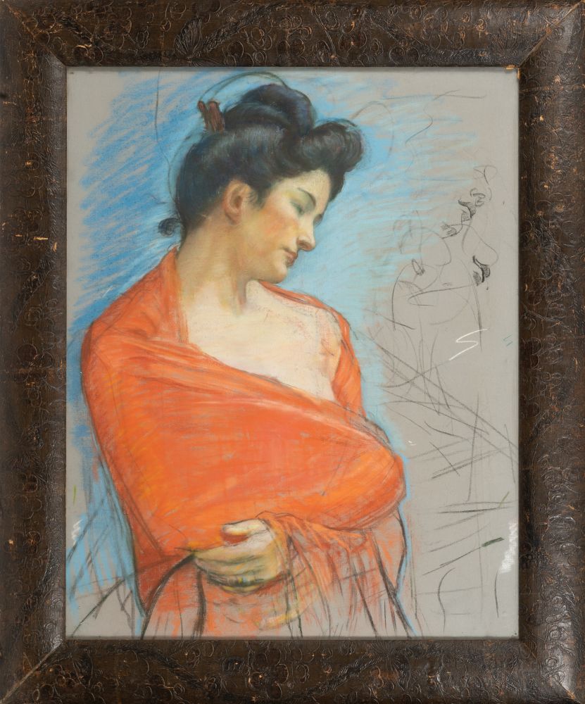 Legrand, Louis (Dijon 1863 - Paris 1951). Lady in Red. - Image 2 of 2