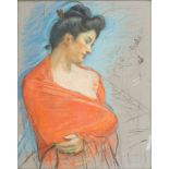 Louis Legrand (Dijon 1863 - Paris 1951). Dame in Rot.