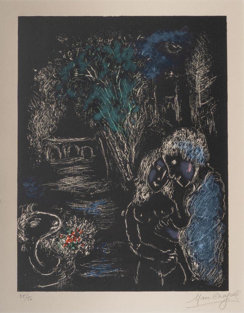 Marc Chagall (Witebsk 1887 - St.-Paul-de-Vence 1985). L'arbre vert aux amoureux.