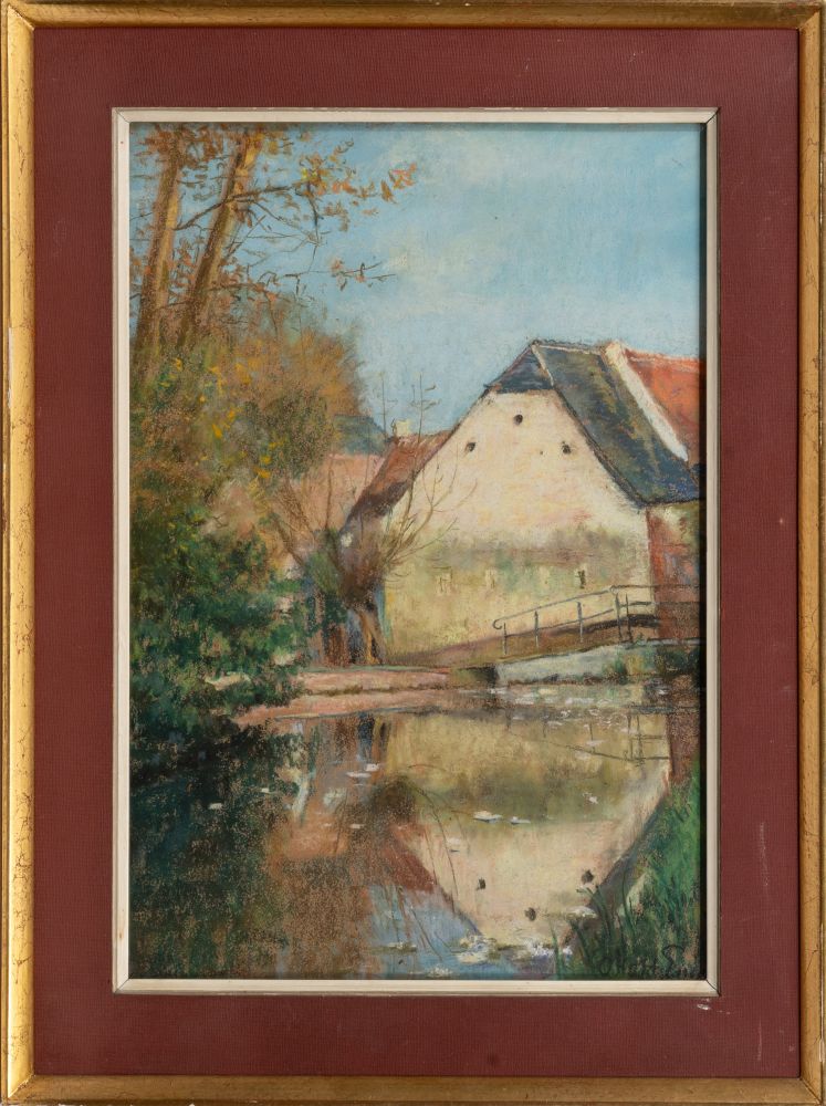 Otto Heinrich Engel (Erbach/Odenwald 1866 - Glücksburg 1949). Wassermühle. - Bild 2 aus 2