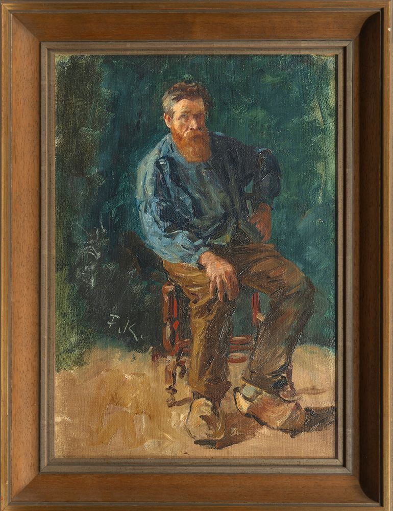 Friedrich Kallmorgen (Altona 1856 - Grötzingen 1924). Sitzender. - Bild 2 aus 2