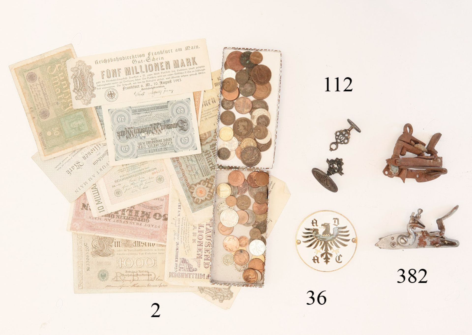 Konvolut Geldscheine und Münzen