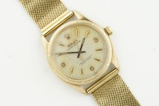 ROLEX OYSTER PERPETUAL 9CT GOLD 'SOCC' EXPLORER DIAL REF. 1003 CIRCA 1960, cirular patina dial