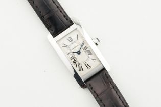 CARTIER TANK AMERICAINE 18CT WHITE GOLD REF. 1713, rectangular off white dial with hour markers