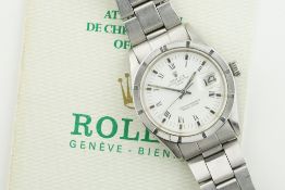 ROLEX OYSTER PERPETUAL DATE ROMAN NUMERAL DIAL W/ GUARANTEE PAPERS REF. 1501 CIRCA 1973, cirular