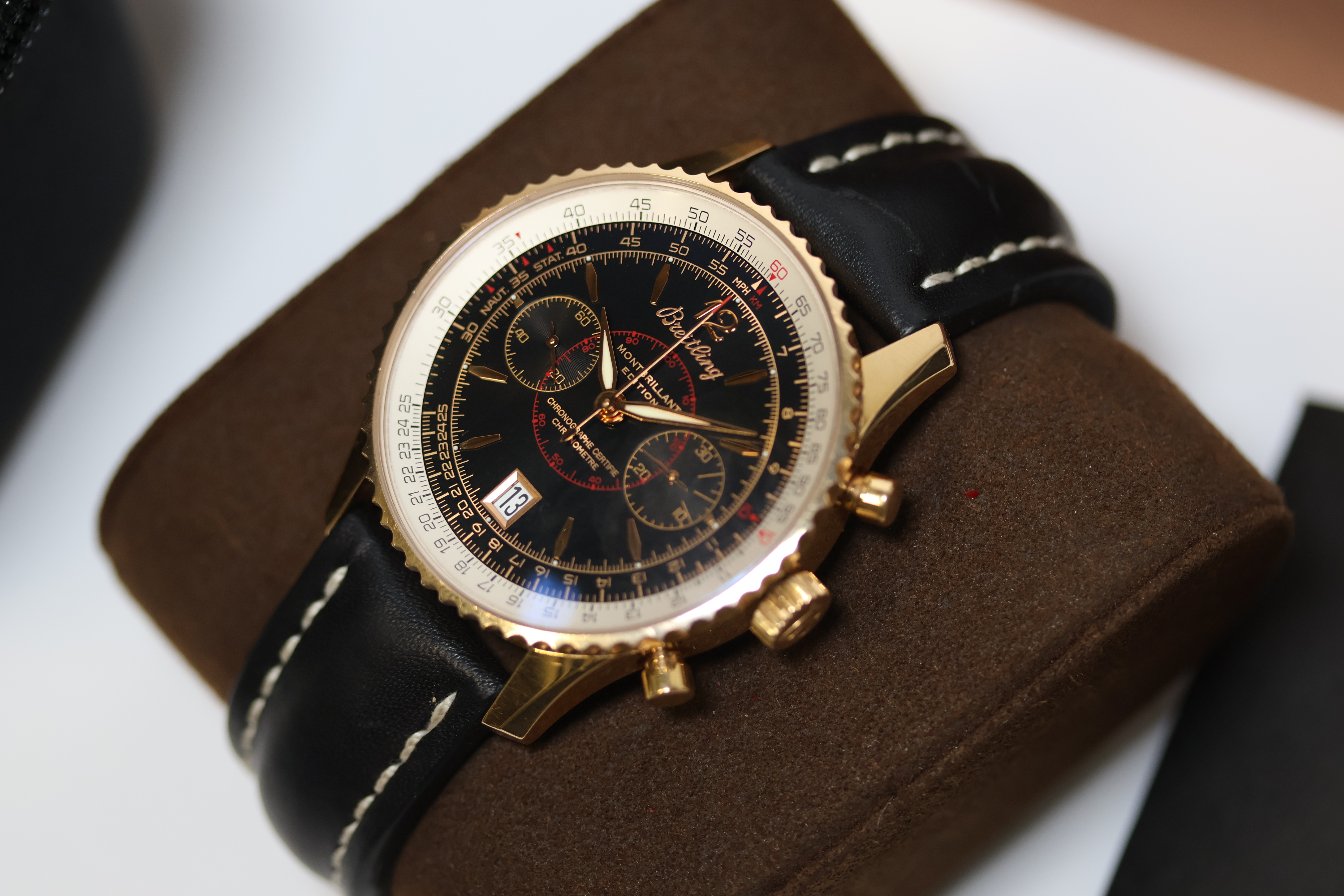 Breitling Montbrilliant Limited Edition 18ct Yellow Gold Chronograph Manual Wind with Box - Image 2 of 7