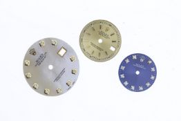 *To Be Sold Without Reserve* A job lot of three restored Rolex dials incuding Datejust and Oyster