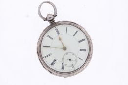 ***TO BE SOLD WITHOUT RESERVE*** A silver verge movement pocket watch. Engraved 'Manchester, J.