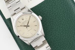 ROLEX OYSTER PERPETUAL AIR-KING PRECISION W/ GUARANTEE REF. 14000, circular cream/silver dial with