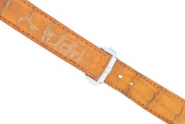 *To Be Sold Without Reserve* A 20mm orange leather Omega Planet Ocean strap with a stainless steel