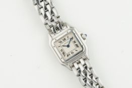 CARTIER PANTHERE WRISTWATCH REF. 1320, square off white dial with roman numeral hour markers and