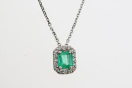 An 18ct emerald & diamond necklace.