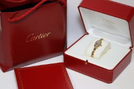 Ladies Cartier Tonneau Mini Lanieres 2563 18ct Yellow Gold with Box and Papers