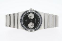 OMEGA CONSTELLATION QUARTZ REFERENCE 396.1070/1080, circular black dial with dot hour markers, two