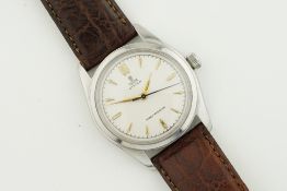 TUDOR OYSTER SMALL ROSE, circular off white dial with applied hour markers and alpha hands, 34mm