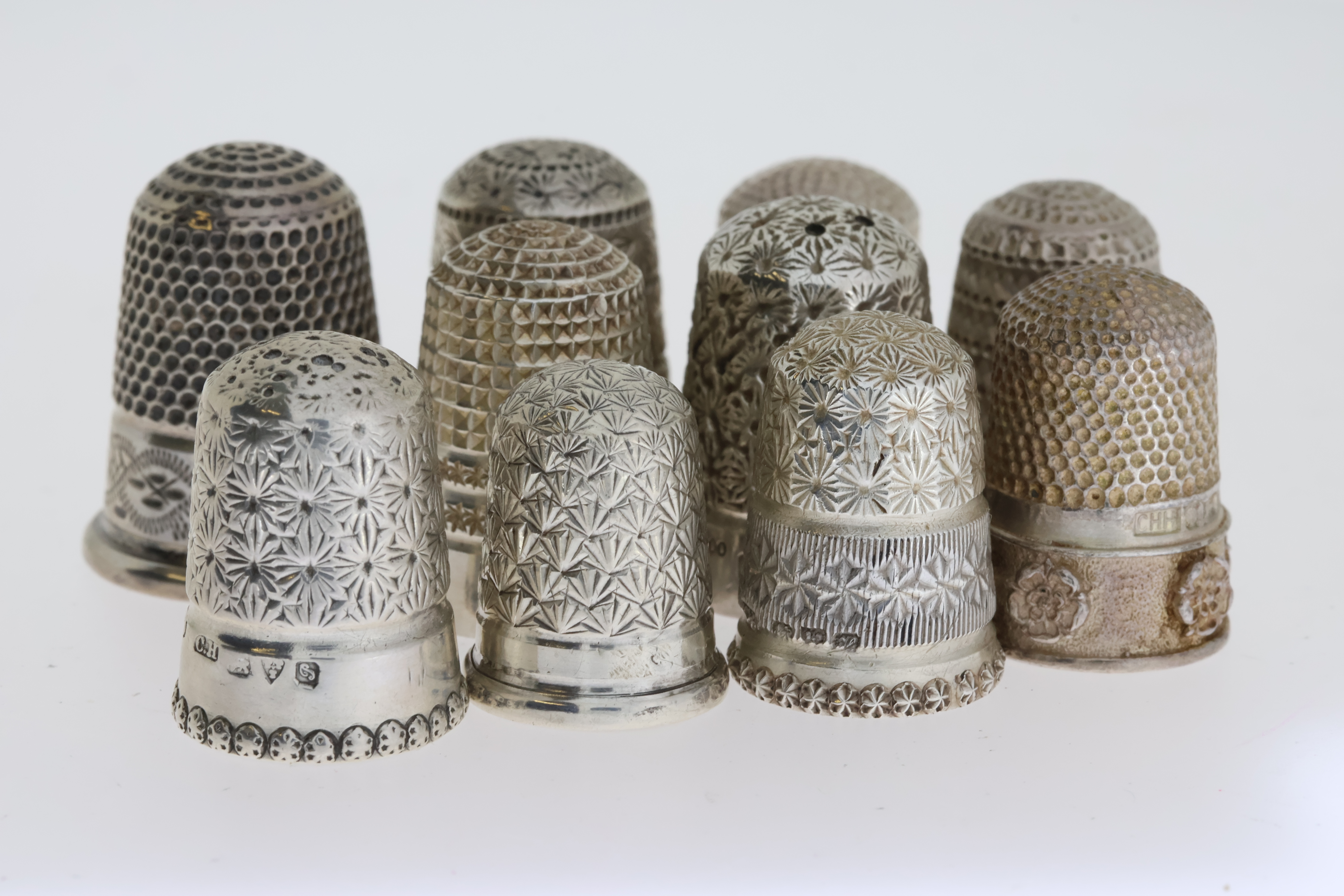 9x Silver thimbles mostly Charles Horner - Image 2 of 2