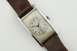 *NO RESERVE* OVERSIZED TANK VINTAGE LEVER WRISTWATCH, 26x44mm case, manually wound movement, not