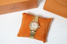 Ladies Ebel Discovery 18ct Yellow Gold Ruby & Diamond 18ct Yellow Gold Date Quartz with box