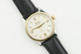 ROLEX OYSTER PERPETUAL EXPLORER PRECISION STEEL & GOLD REF. 5501 CIRCA 1959, circular dial with hour