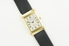 JAEGER LE-COULTRE REVERSO 18CT GOLD WRISTWATCH, rectangular two tone dial with hour markers and