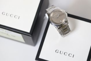 Brand: Gucci Model Name: G-Timeless Reference: 126.4 Complication: Date Movement: Quartz Box: Yes