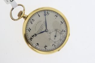 RARE 1927 18CT ZENITH LAND & WATER X BIRCH & GAYDON TRIPLE SIGNED POCKET WATCH, 18ct case, 46mm,