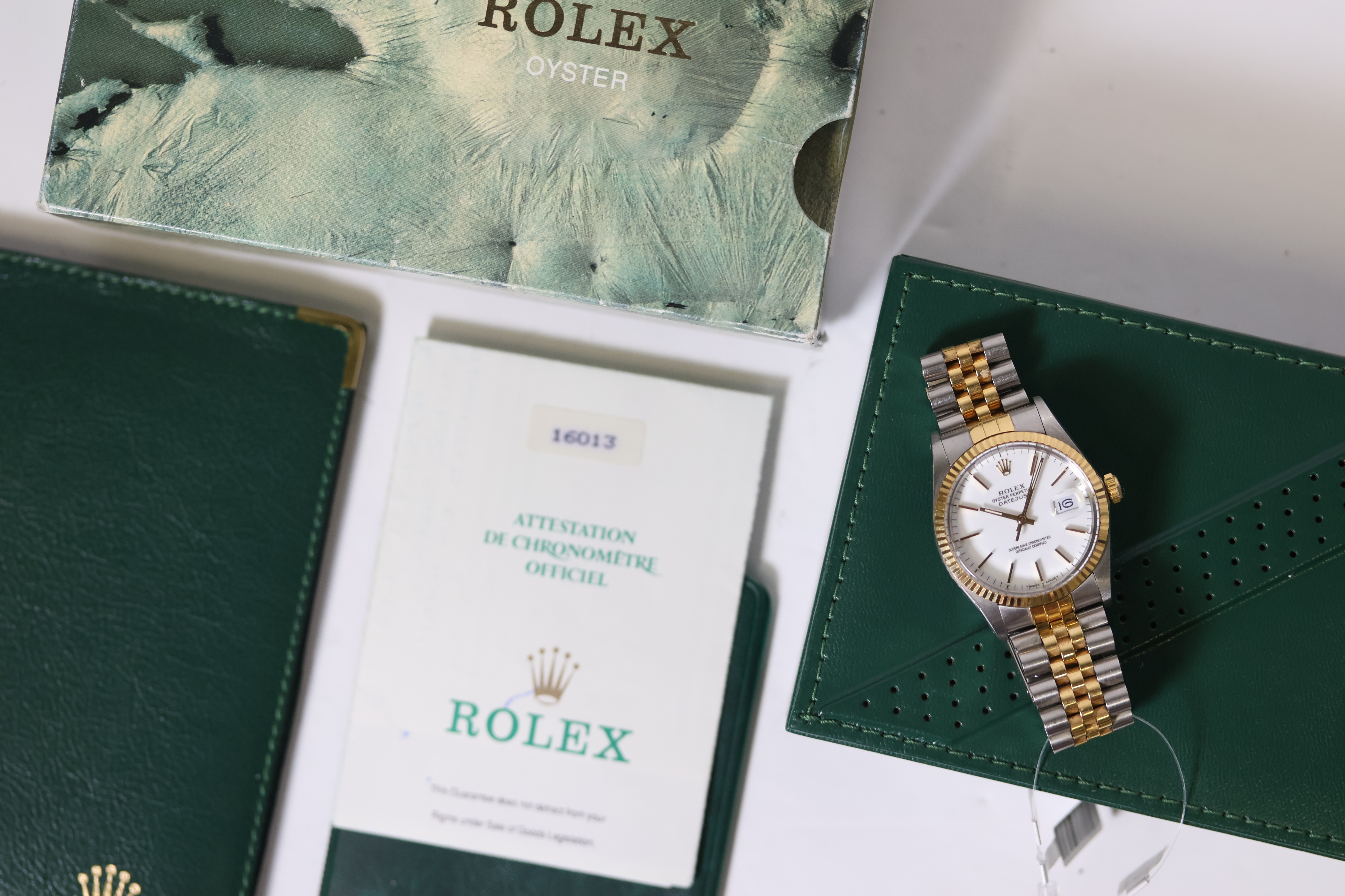 Rolex Datejust 36 Reference 16013 Box and Papers 1988