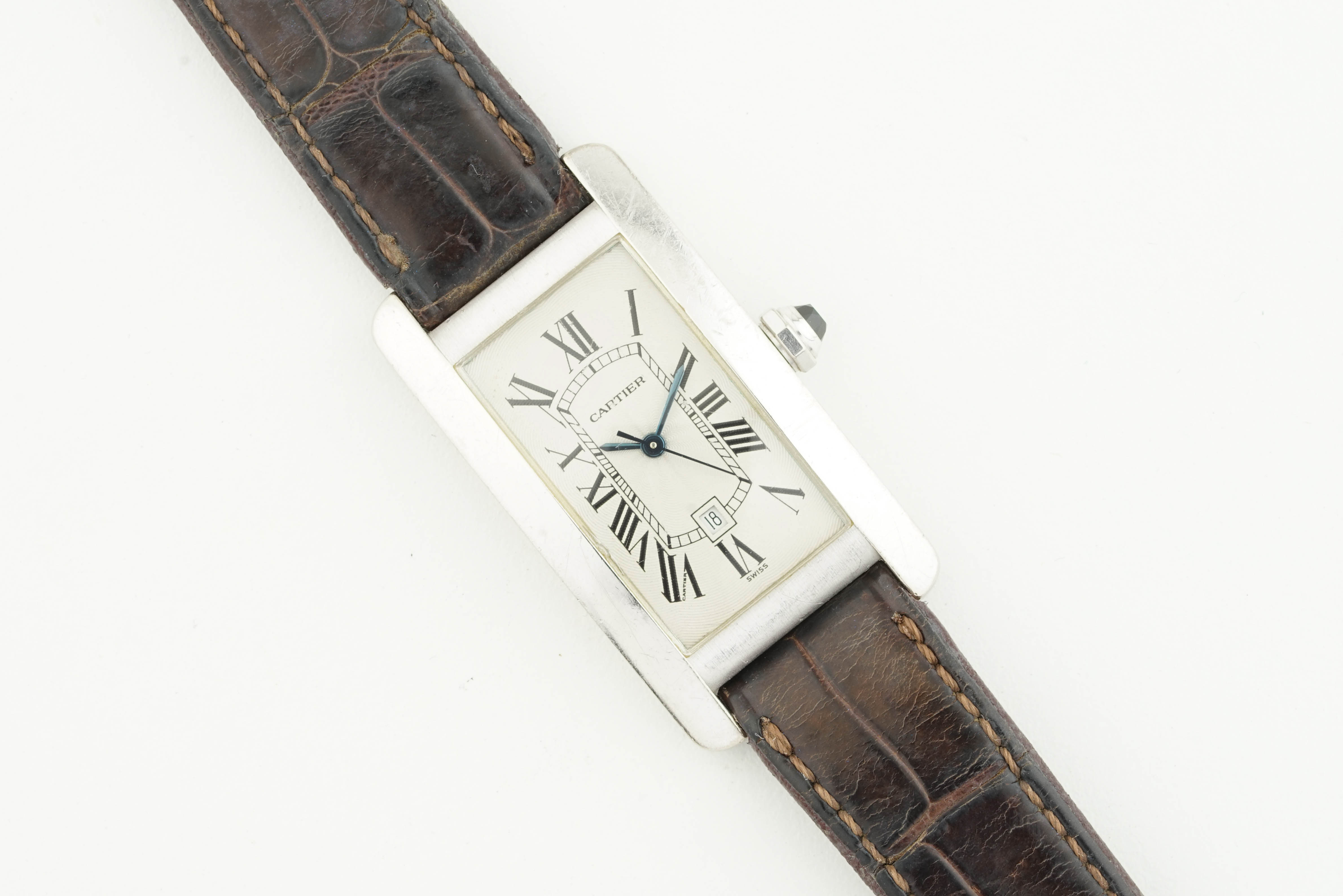 CARTIER TANK AMERICAINE 18CT WHITE GOLD W/ GUARANTEE PAPERS REF. 1726 - Image 2 of 5