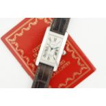 CARTIER TANK AMERICAINE 18CT WHITE GOLD W/ GUARANTEE PAPERS REF. 1726