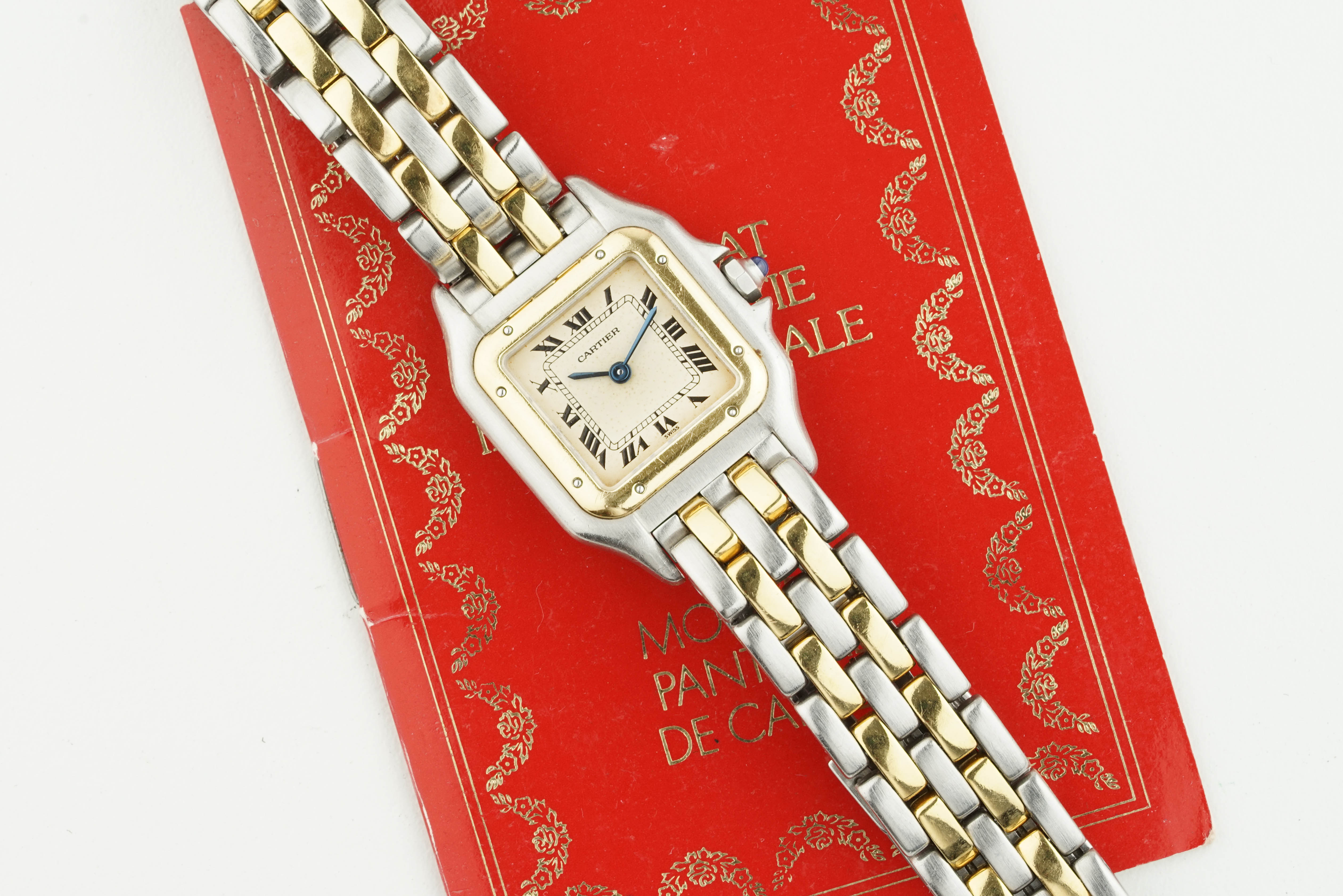 CARTIER PANTHERE STEEL & GOLD W/ GUARANTEE PAPERS