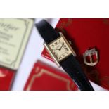 Must De Cartier Tank Manual Wind with box and Papers