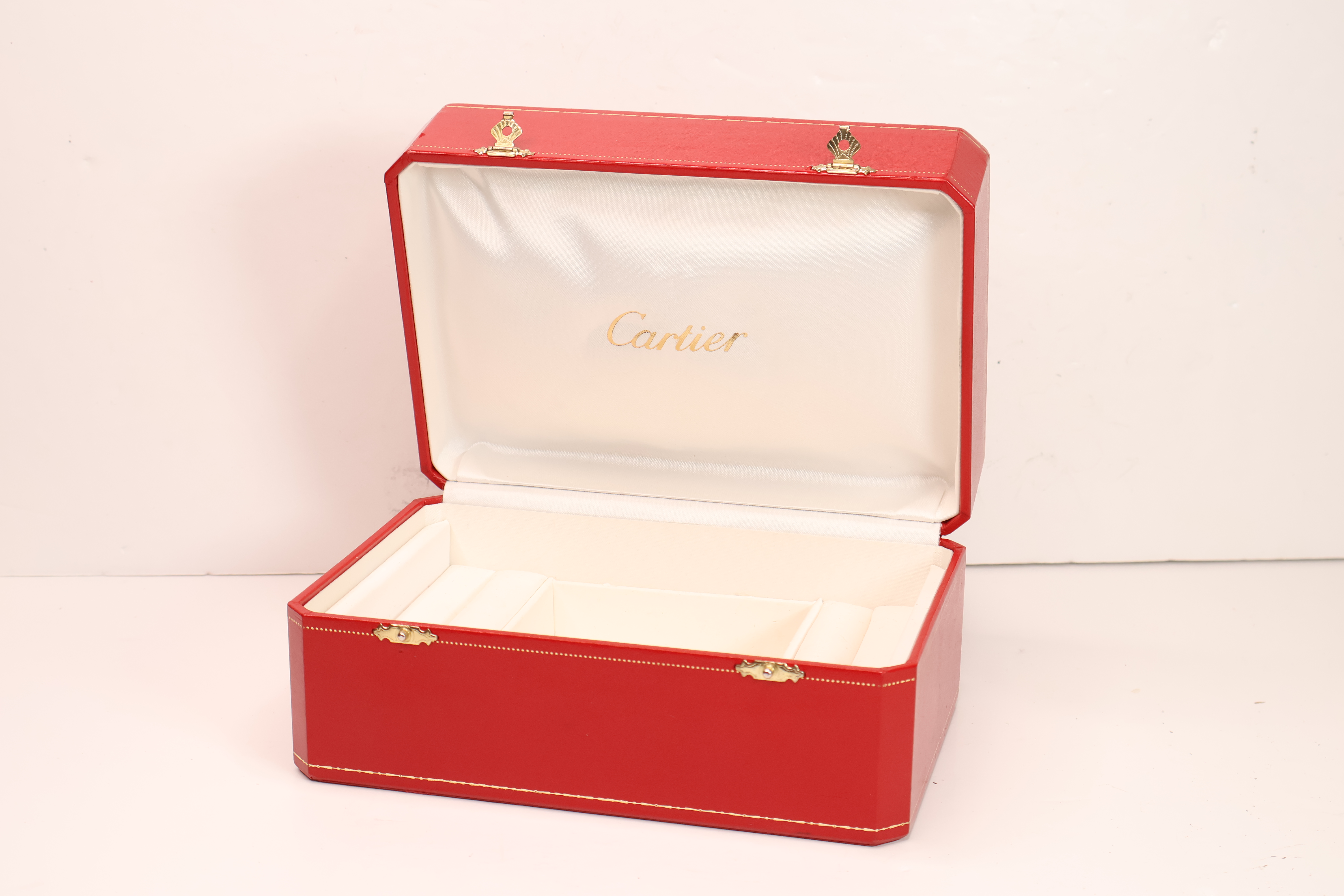 *To Be Sold Without Reserve* Cartier Large Watch Box, missing cushion, two clasps - Image 2 of 2