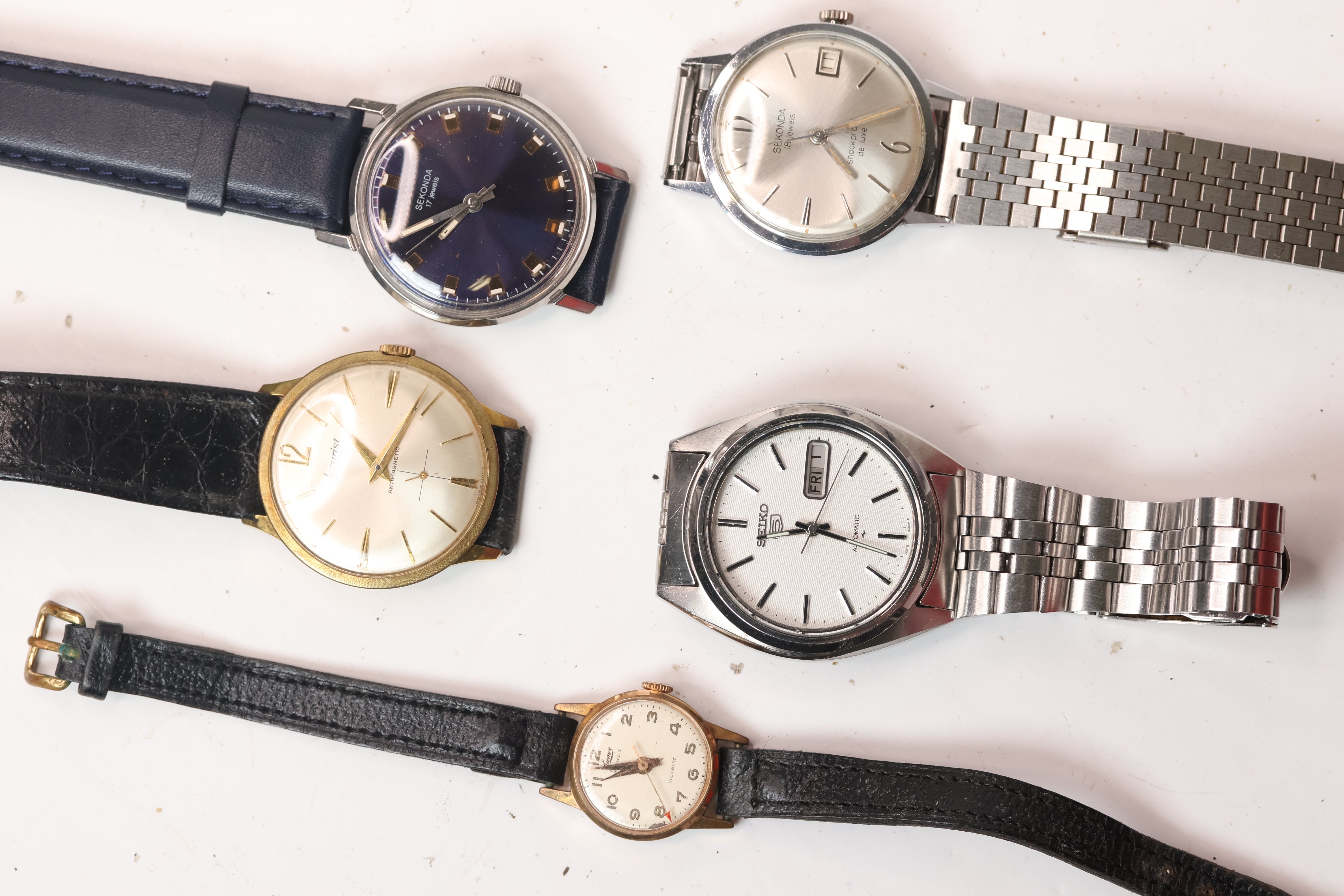 Job lot of 5 watches, including Sekonda, Seiko & more *AS FOUND*
