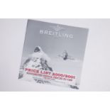 *To Be Sold Without Reserve* Breitling Price list from 2000 - 2001