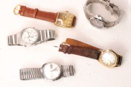 Job lot of 5 wristwatches. Including a Seiko sportmatic automatic, Seiko quartz chronograph,