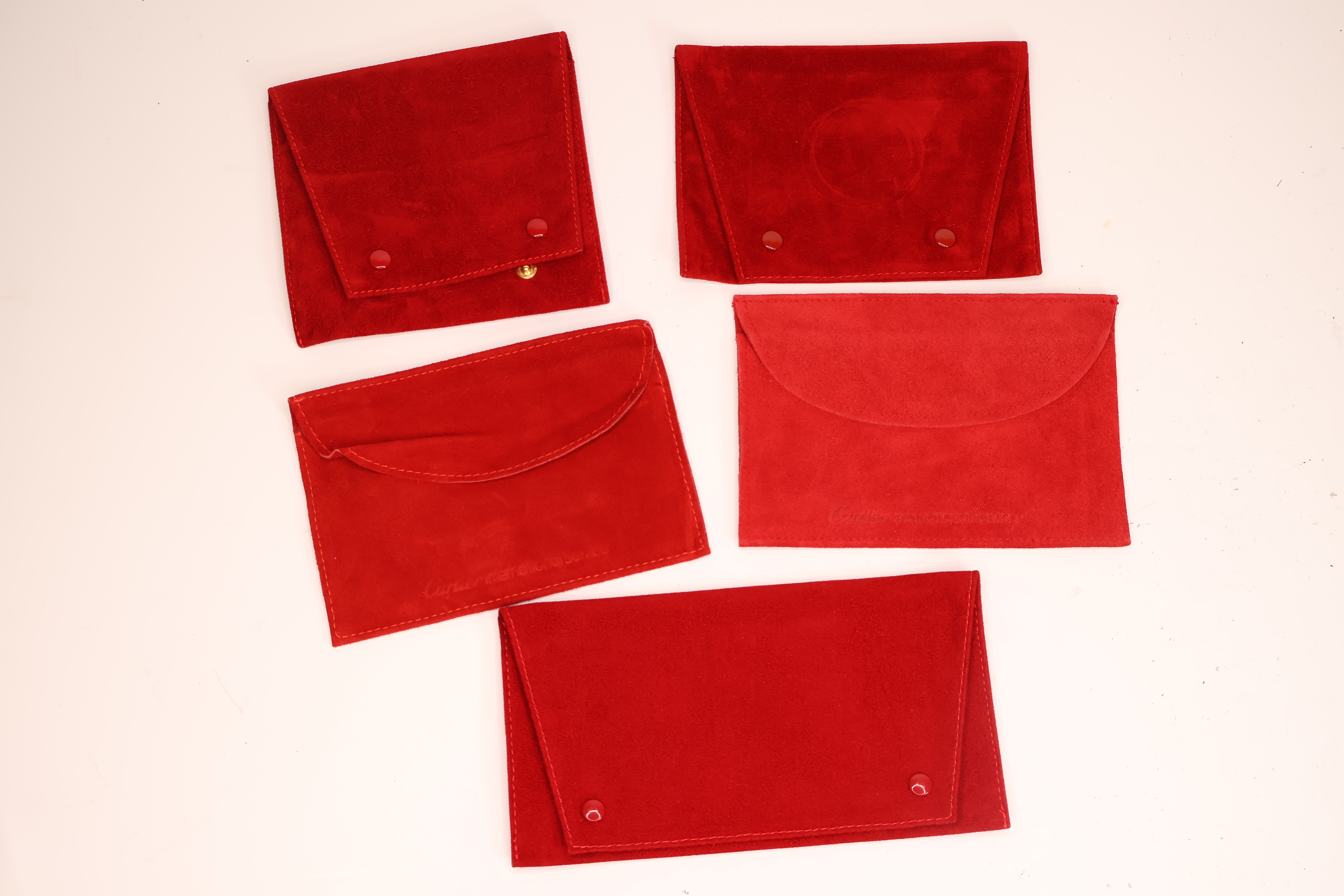 *To Be Sold Without Reserve* Cartier 5x assorted suade pouches