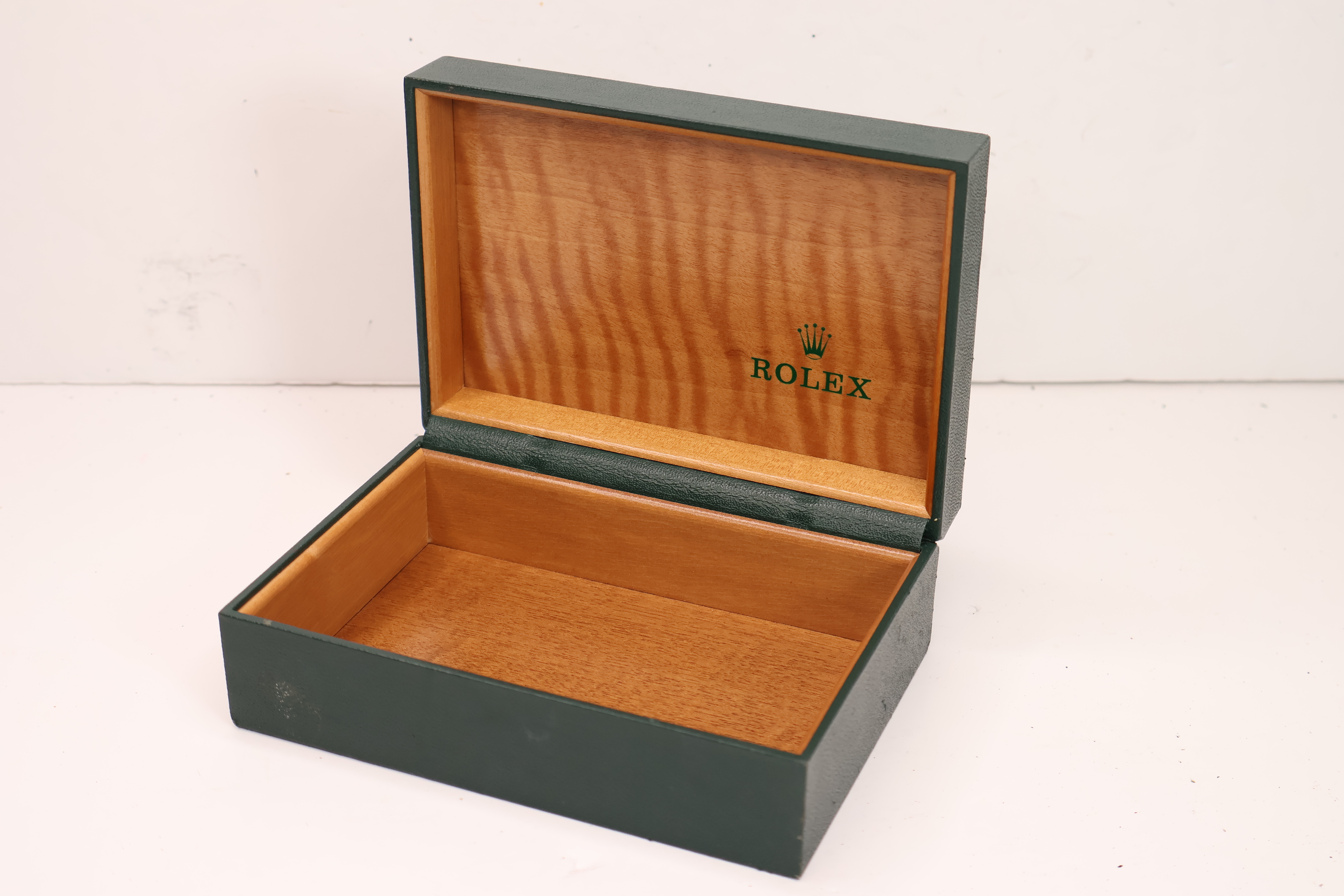 *To Be Sold Without Reserve* Rolex box, green wood interior, no cushion