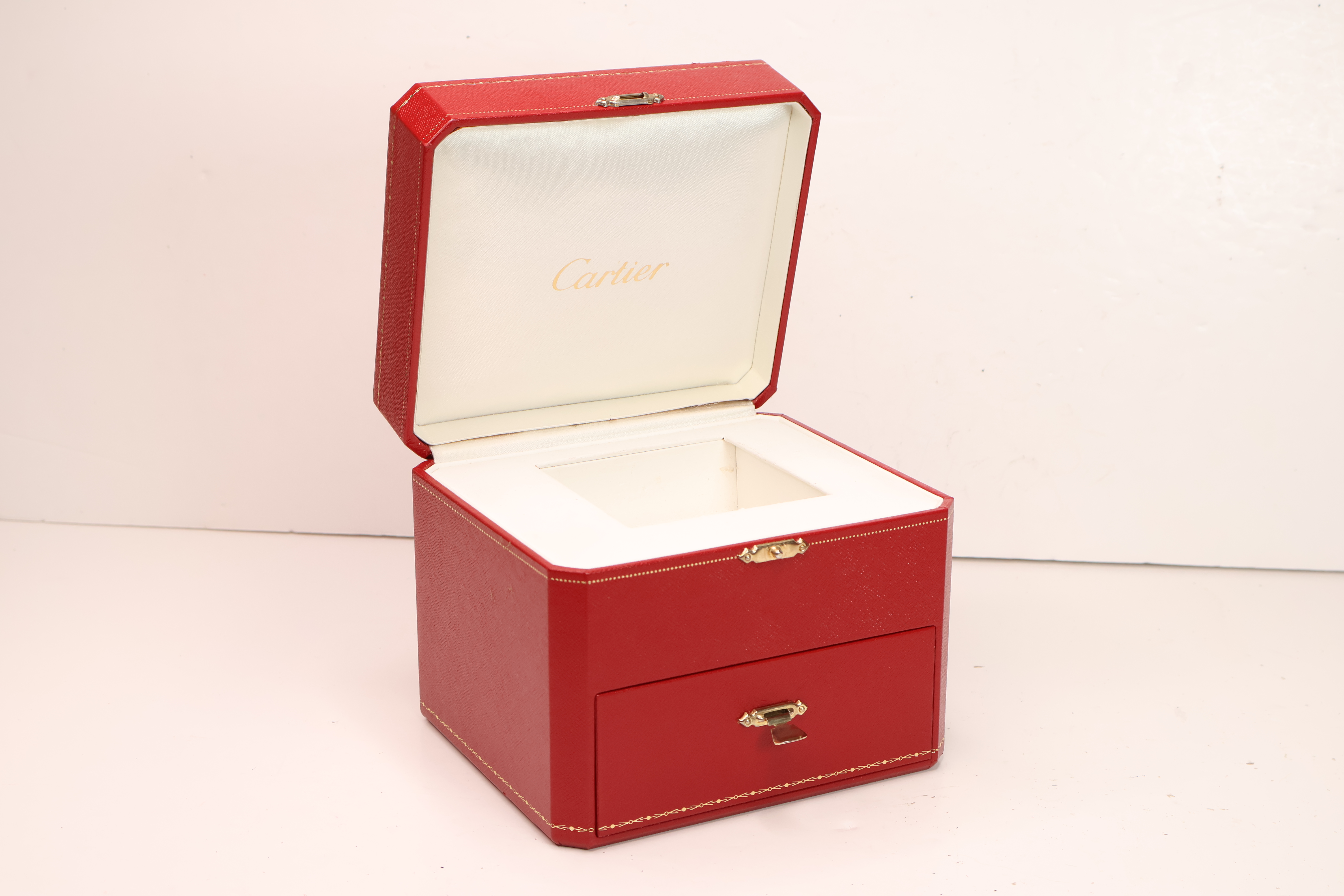 *To Be Sold Without Reserve* Cartier Watch Box, with draw, missing cushion, clasp A/F