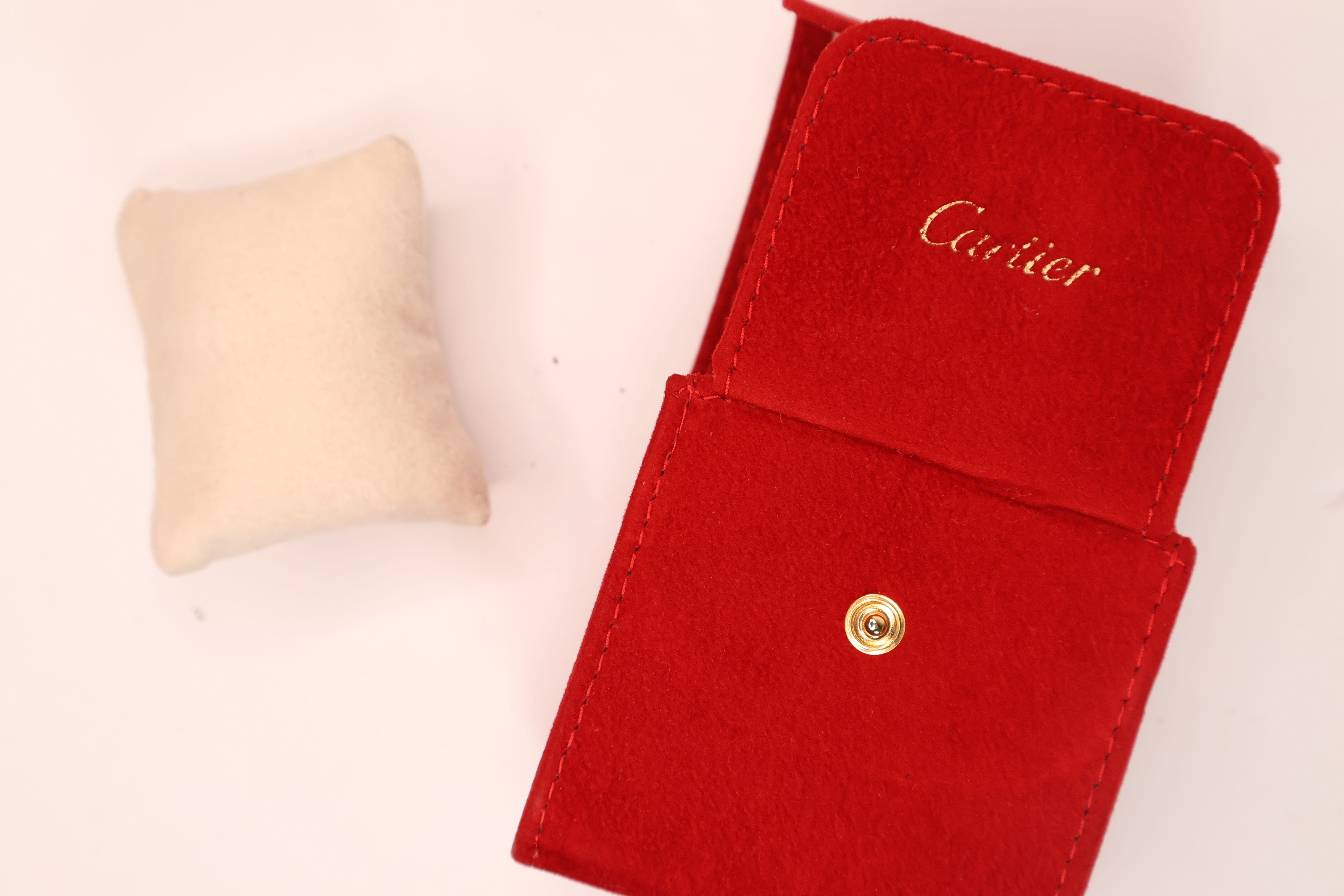 *To Be Sold Without Reserve* Cartier Travel Pouch, suade, square with cushion - Image 2 of 2