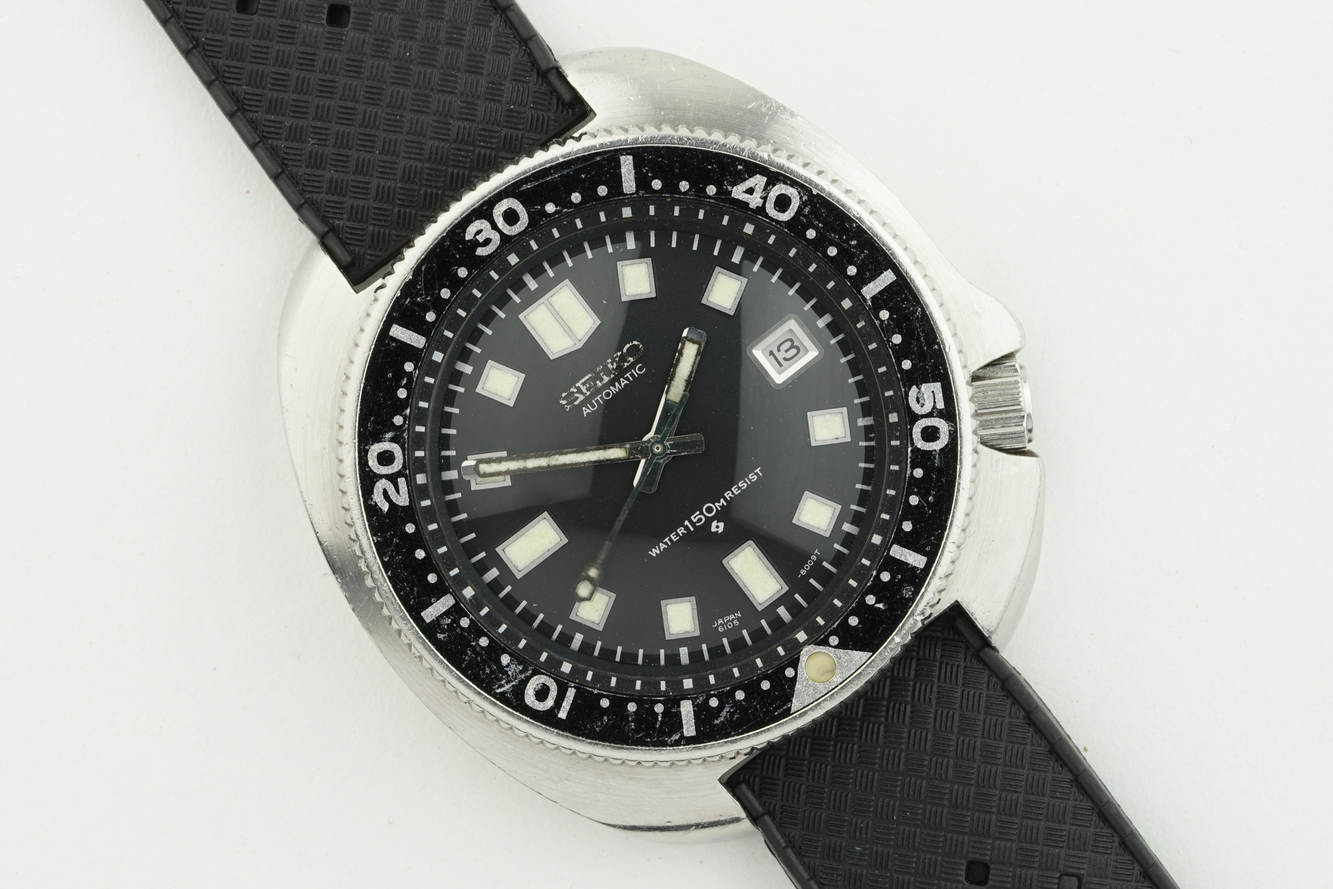 SEIKO 'CAPTAIN WILLARD' APOCALYPSE NOW AUTOMATIC DIVERS REF. 6105-8110 CIRCA 1973, circular black