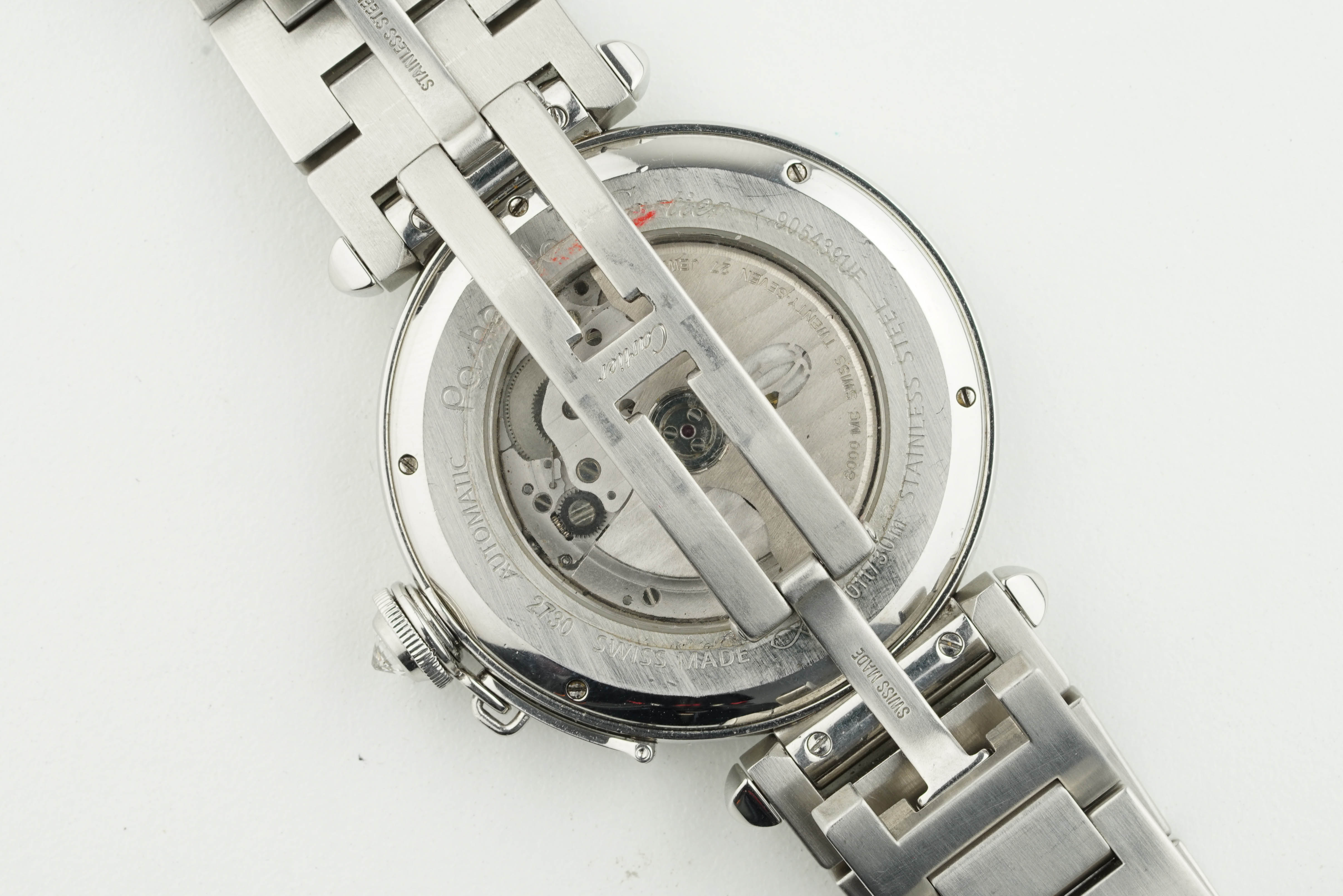 CARTIER PASHA DIAMOND SET AUTOMATIC WRISTWATCH REF. 2730, circular sector dial with hour markers and - Image 2 of 2