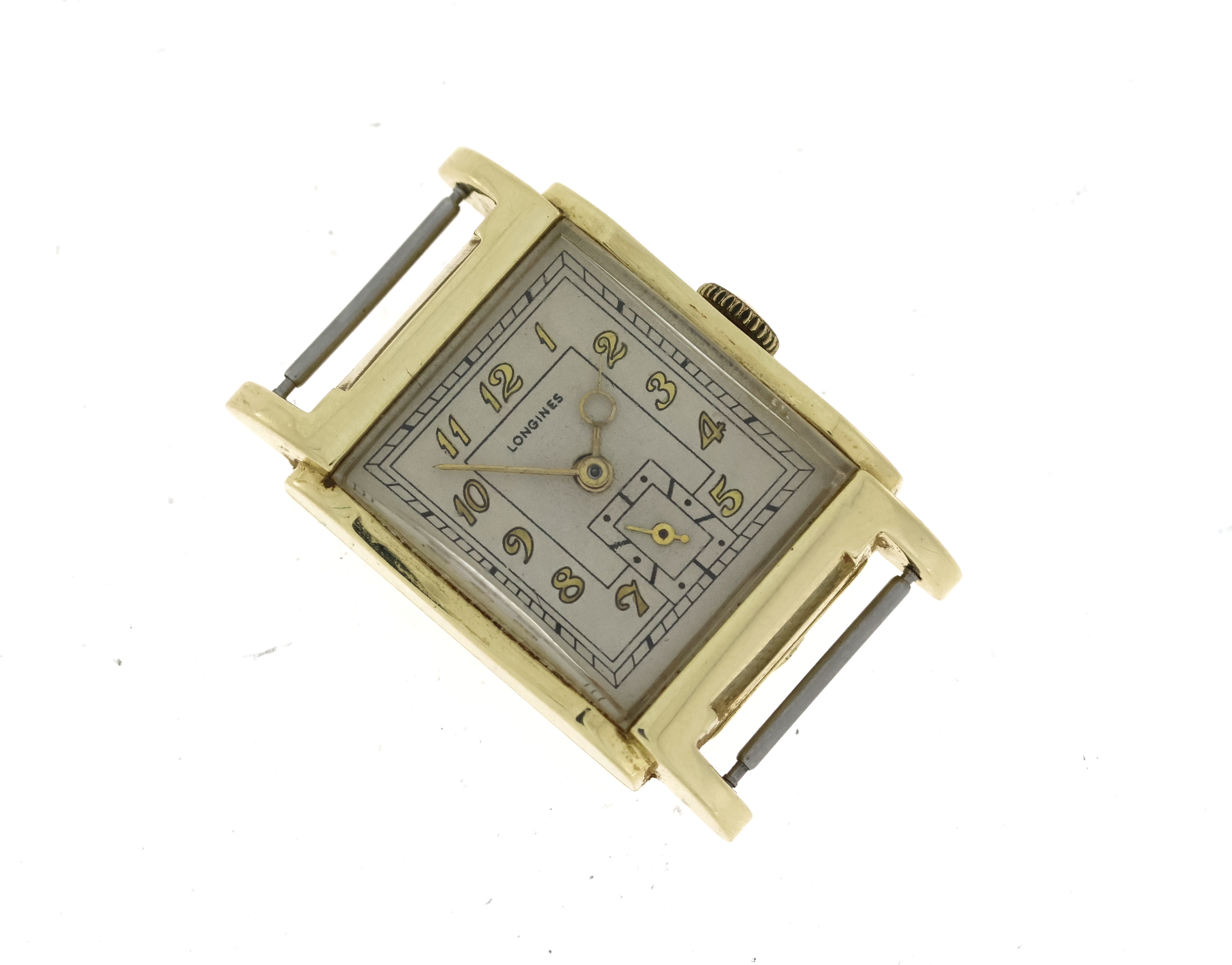 14ct Gold Longines Tank' Style Art Deco Wristwatch Manual Wind