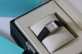 Tiffany & Co Atlas Diamonds 18ct White Gold Quartz with Box