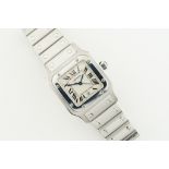 CARTIER SANTOS GALBEE STEEL DATE REF. 1564, square off white dial with hour markers and hands,