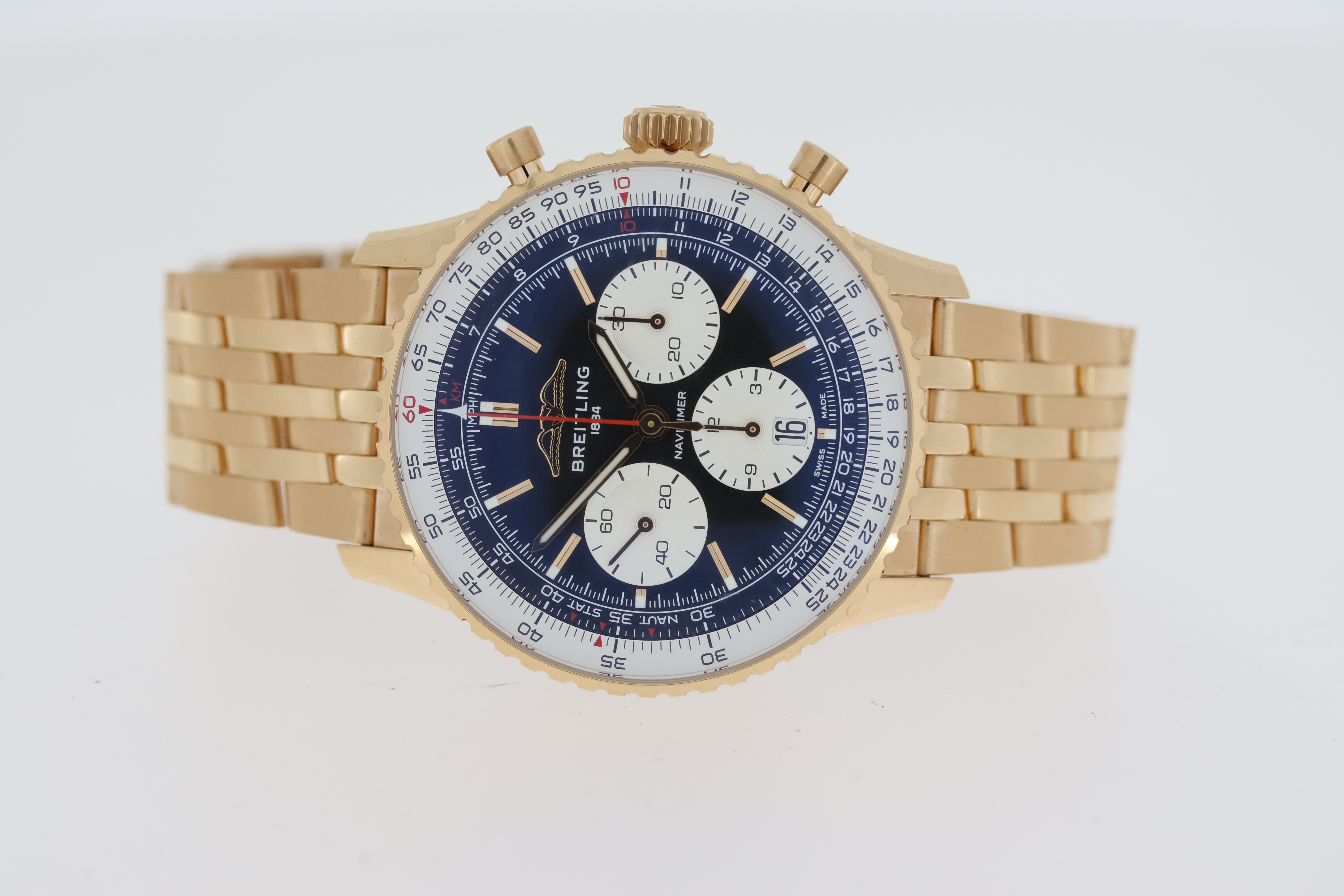 18ct Breitling Navitimer B01 Rose Gold Chronograph Automatic with Box and Papers - Image 3 of 7