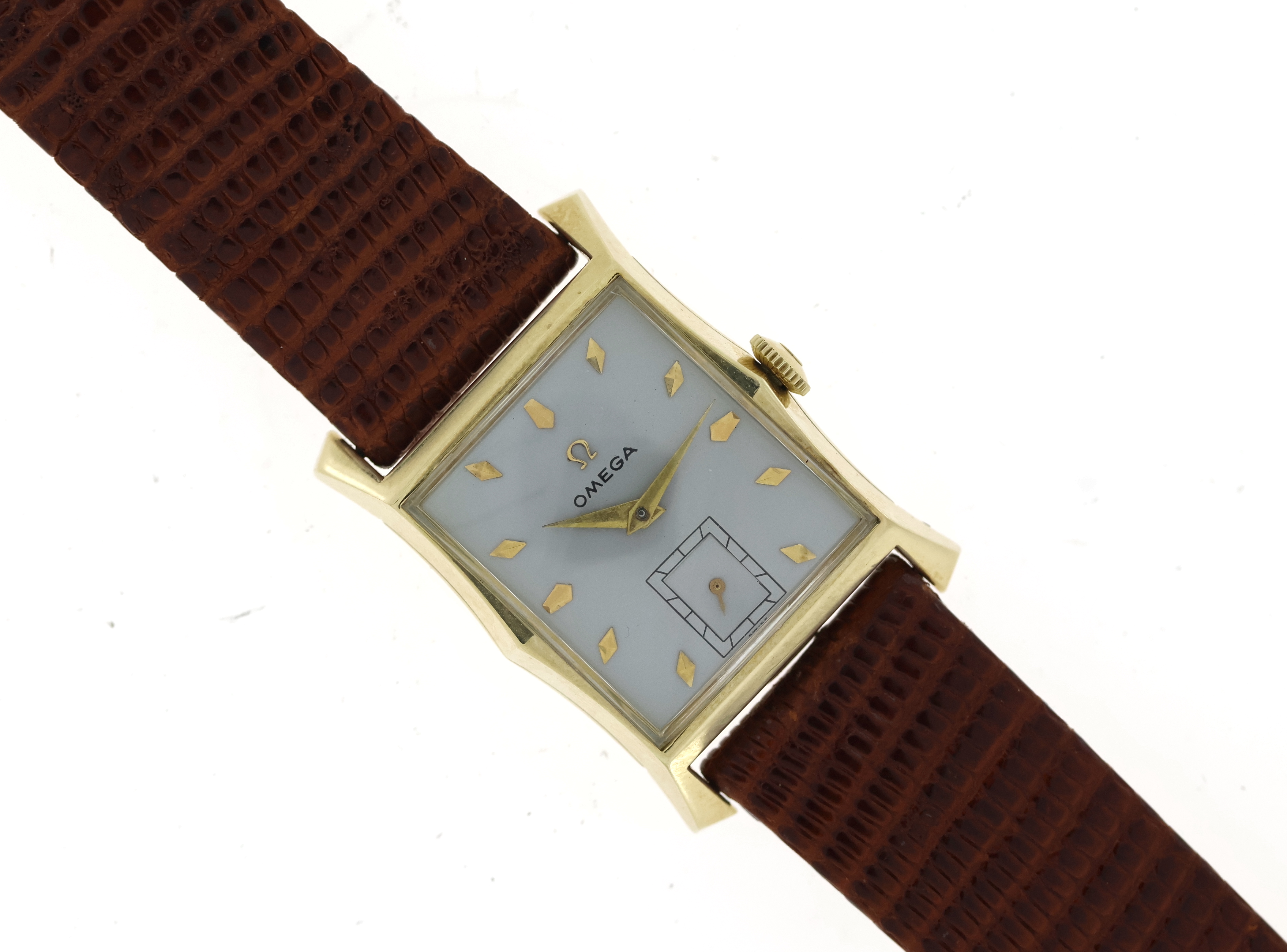 14ct Gold Omega Tank' Style Wristwatch Manual Wind