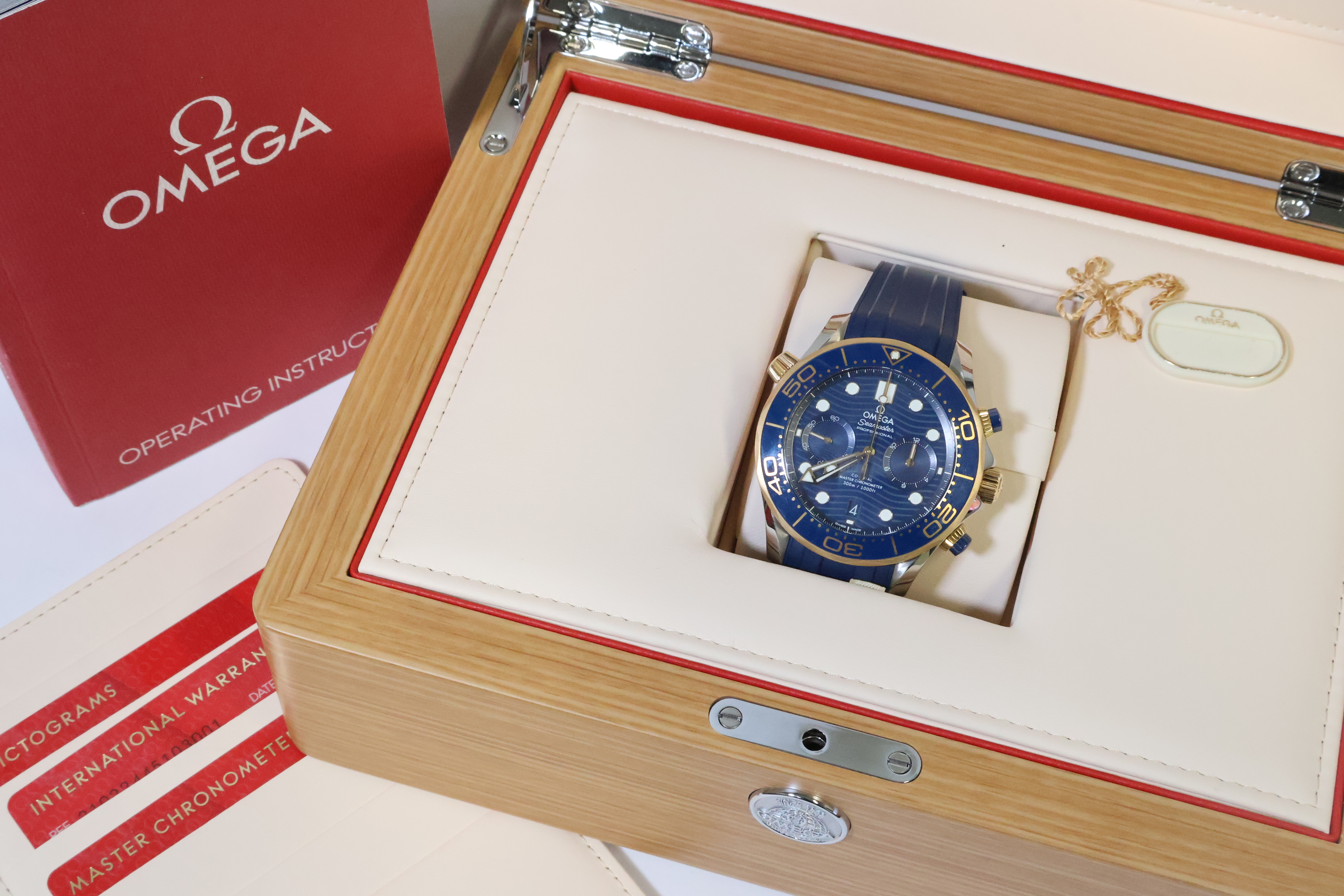 Omega Seamaster 300 Steel and Gold Chronograph Automatic with box and Papers