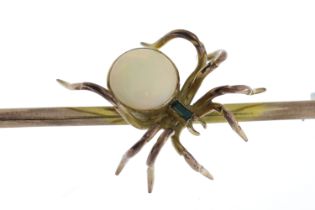 Opal set Spider Brooch, 9ct, large size, Circa early 20th Century