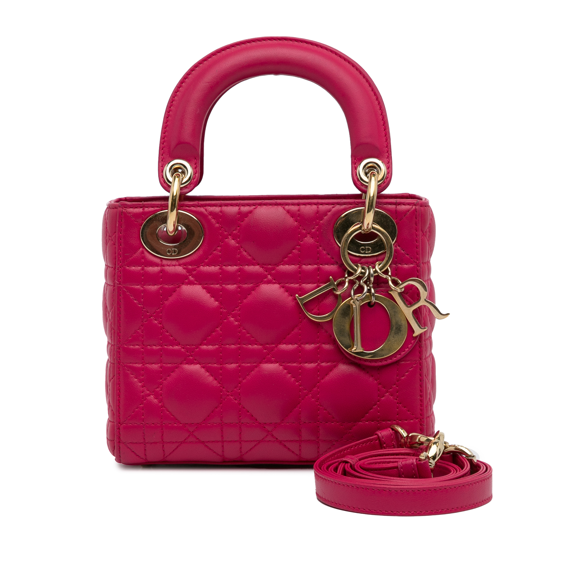 Dior Mini Lambskin Cannage Lady Dior - Image 10 of 10